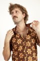 Baïsap - Brown and orange shirt - Kitsch - short sleeve 