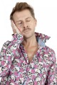 Baïsap -  Floral skull shirt - Pink Blue