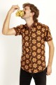 Baïsap - Brown and orange shirt - Kitsch - short sleeve 