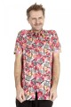 Baïsap - Pink floral shirt short sleeve - Pansies 