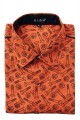 Baïsap - Camisa naranja hombre, manga corta - Perno