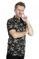 Baïsap - Camisa flores negra manga corta - Jazmín 