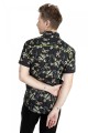 Baïsap - Camisa flores negra manga corta - Jazmín 
