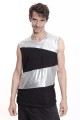 Baïsap - Camiseta plateada masculina sin manga 