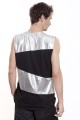 Baïsap - Camiseta plateada masculina sin manga 