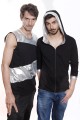 Baïsap - Camiseta plateada masculina sin manga 