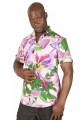 Baïsap - Pink flowery shirt - Colchicum 