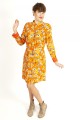 Baïsap - Vestido camisero Naranja - Flores 