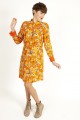 Baïsap - Vestido camisero Naranja - Flores 