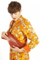 Baïsap - Vestido camisero Naranja - Flores 
